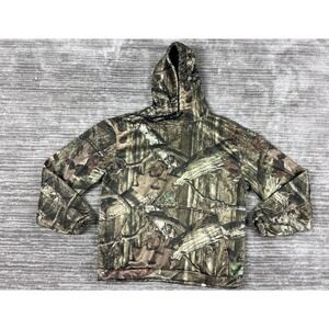 10X Hoodie Mens Medium Brown Mossy Oak Break-Up Infinity Camo Pullover Fleece